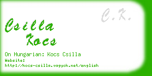 csilla kocs business card